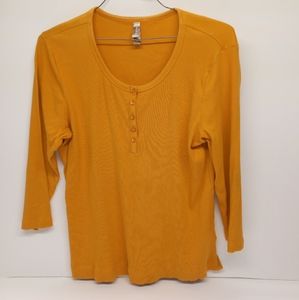 Mustard Yellow Pullover Top Ladies 12-14 L